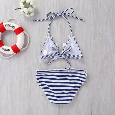 Traje de Baño Infantil con Encaje y Rayas - Image 6
