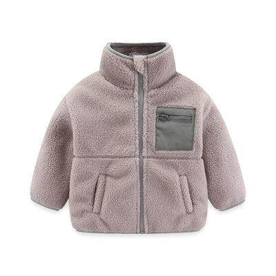 Abrigo de Lana de Cordero Gruesa para Niño con Cuello de Pie Multicolor - Image 4