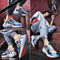 Zapatos Luminosos Talla Grande Respirable con Textura Jacquard y Punta Redonda
