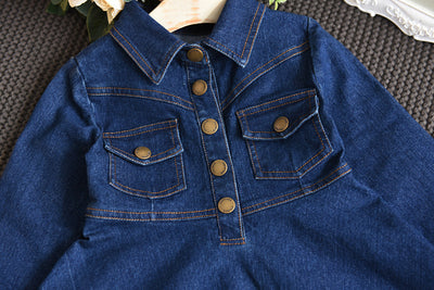 Vestido Denim para Niñas - Estilo Clásico y Versátil - Image 5