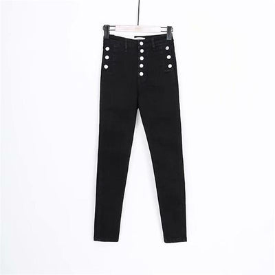 Pantalones Vaqueros Talle Alto con Botones y Tela Reforzada - Image 22