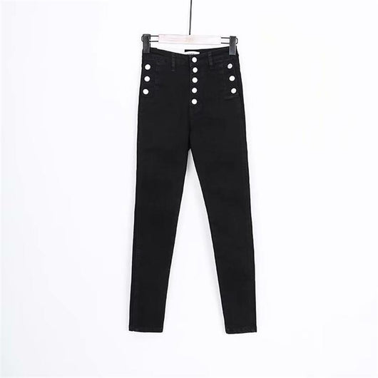 Pantalones Vaqueros Talle Alto con Botones y Tela Reforzada - Image 22