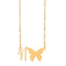 Butterfly pendant letter necklace N