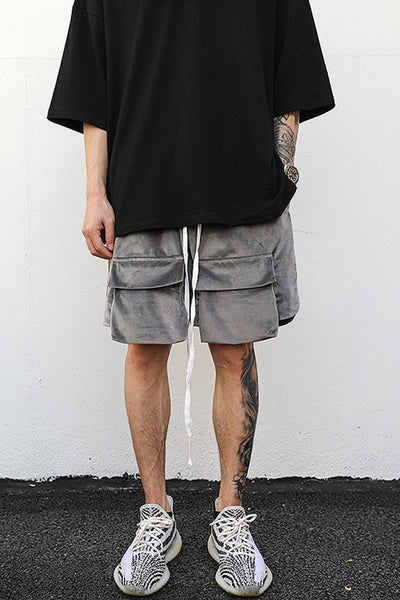 Shorts Holgados de Terciopelo con Bolsillos Grandes y Aberturas Laterales - Image 8