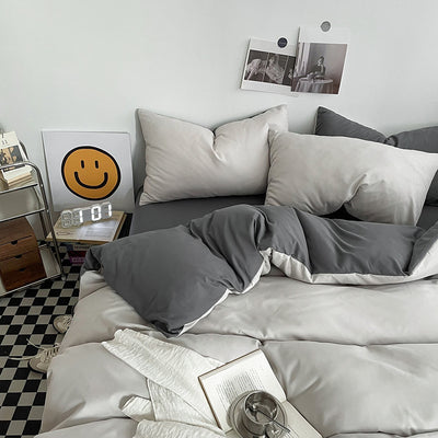 Juego de Cama de Algodón Lavado con Bloques de Color Coordinado - Image 9
