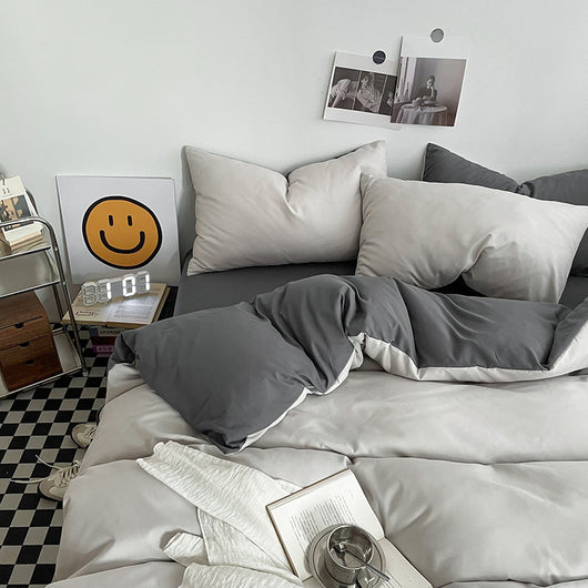 Juego de Cama de Algodón Lavado con Bloques de Color Coordinado - Image 9