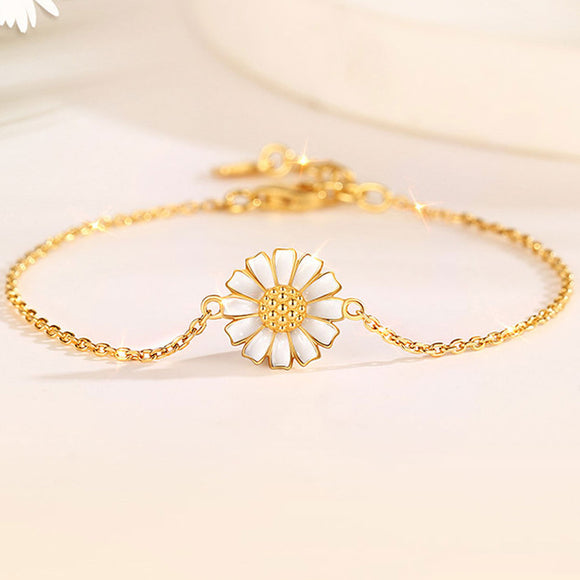 Anillo Retro Margarita con Esmalte - Joyería Minimalista y Trendy