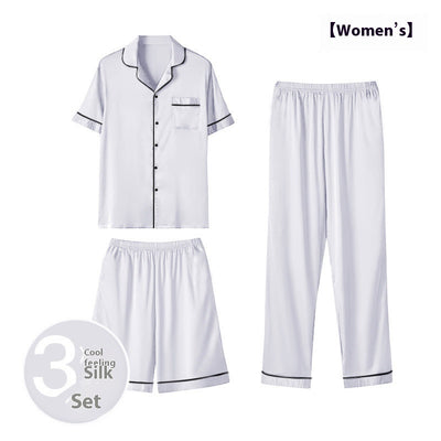 Pijama de Seda Helada para Hombre - Conjunto de Tres Piezas - Image 15