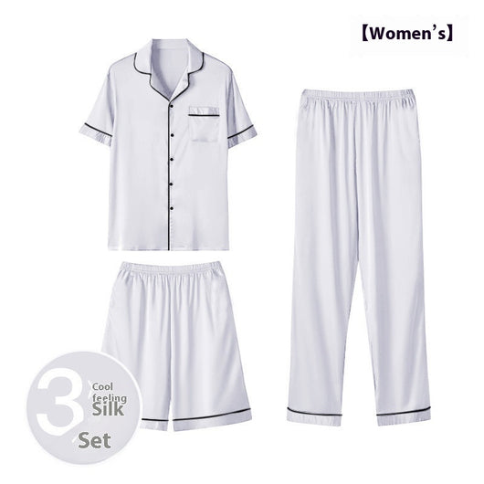 Pijama de Seda Helada para Hombre - Conjunto de Tres Piezas - Image 15