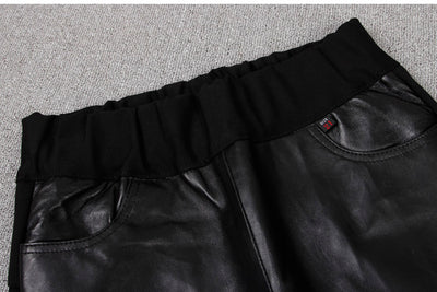 Pantalones de Cuero Stretch con Costuras Decorativas para Mujer - Image 4
