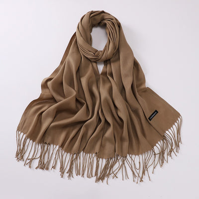 Bufanda Larga de Cashmira Suave - Color Liso para Otoño e Invierno - Image 34