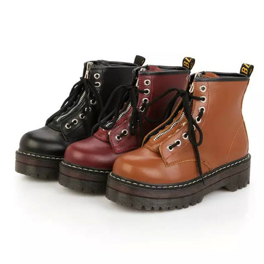 Botas Martin para Mujer con Suela Antideslizante y Caña Gruesa - Image 2