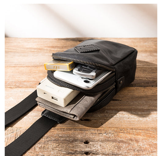 Bolsa de Pecho de Cuero para Hombre - Estilo Moderno - Image 4