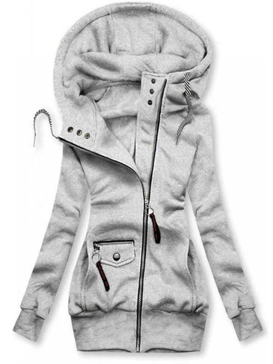 Abrigo Slim Ajustable con Capucha y Costuras Decorativas para Otoño e Invierno