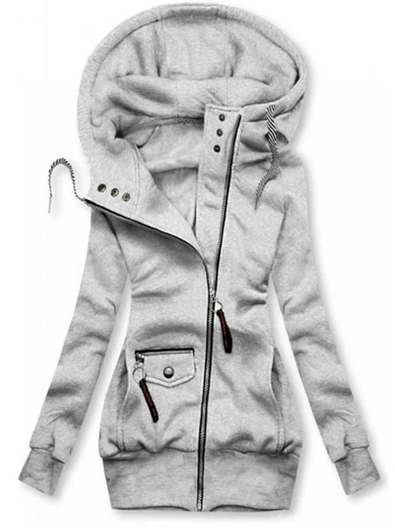 Abrigo Slim Ajustable con Capucha y Costuras Decorativas para Otoño e Invierno