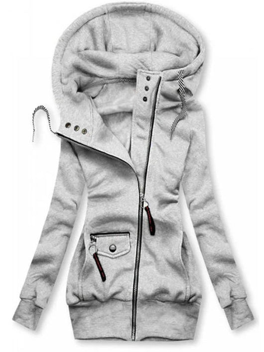 Abrigo Slim Ajustable con Capucha y Costuras Decorativas para Otoño e Invierno