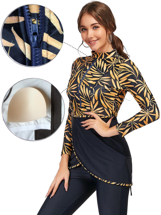 Traje de Baño Burkini con Cierre - Modesto y Versátil para Mujer - Image 4