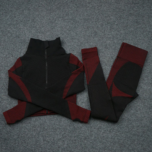 Conjunto Deportivo de 3 Piezas Yoga Fitness con Tela Elástica - Image 11