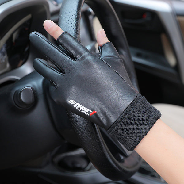 Guantes de Cuero para Hombre, Impermeables, Antideslizantes y para Pantalla Táctil