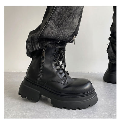 Botas Martin de Cuero para Otoño e Invierno - Zapatos Altos Forrados en Felpa para Hombre - Image 3