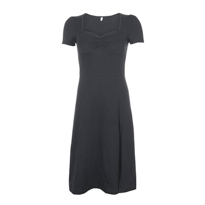 Vestido Elegante Cuello Cuadrado con Cintura Plisada Ajustado - Image 5