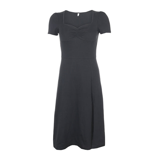 Vestido Elegante Cuello Cuadrado con Cintura Plisada Ajustado - Image 5