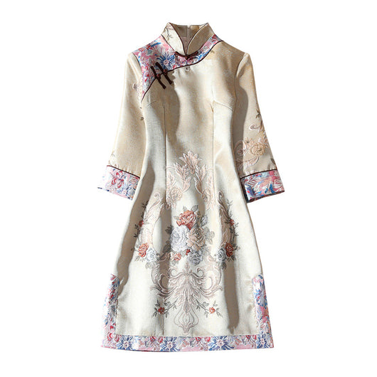 Vestido Retro Chino Bordado Primavera Otoño Estilo Joven - Image 6