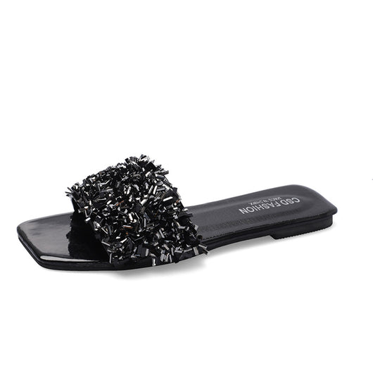 Sandalias de Playa Plus Size con Strass para Mujer - Image 3