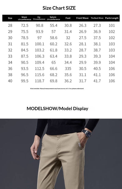 Pantalones Casuales de Algodón Puro con Stretch - Corte Recto Relajado para Hombre - Image 8