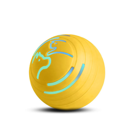 Orange intelligent electric vibration ball pet toy with light blue dog and cat silhouettes, designed for dogs and cats. - Image 5