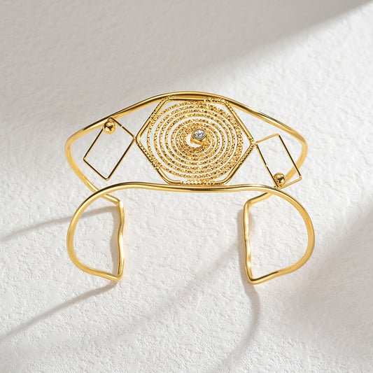 Pulsera Hueca Moderna con Diseño Europeo y Americano