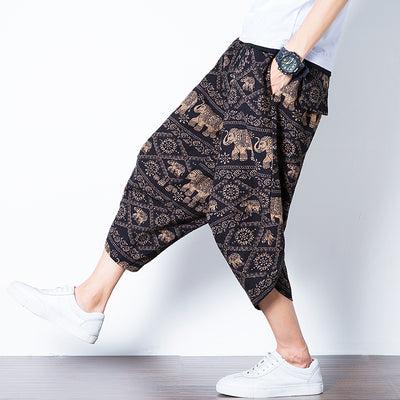 Pantalones Anchos Estilo Tailandés con Elefante - Diseño Retro Nepalí - Image 3