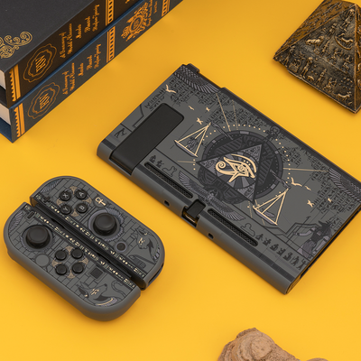 Funda Protectora Nintendo Switch Diseño Egipto Antiguo - Carcasa Rígida Negro con Grip - Image 3