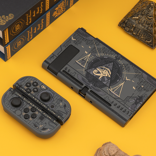 Funda Protectora Nintendo Switch Diseño Egipto Antiguo - Carcasa Rígida Negro con Grip - Image 3