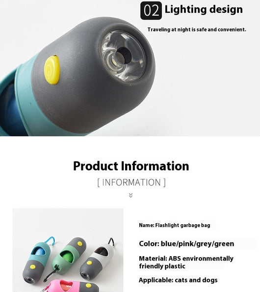 Dispensador de Bolsas para Desechos de Mascotas con Luz LED - Image 20
