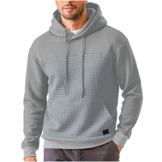 Chaqueta Sudadera Deportiva Talla Grande con Forro Polar y Diseño Patchwork Cuadros - Image 10