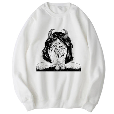 Suéter Harajuku Retro Talla Grande Manga Larga - Image 12