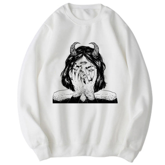 Suéter Harajuku Retro Talla Grande Manga Larga - Image 12