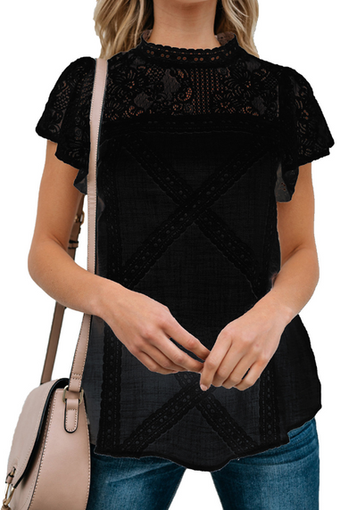 Blusa de Encaje de Manga Corta - Image 5