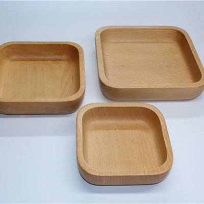 Plato Cuadrado de Madera de Caucho Japonesa - Image 5
