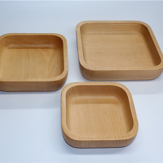 Plato Cuadrado de Madera de Caucho Japonesa - Image 5
