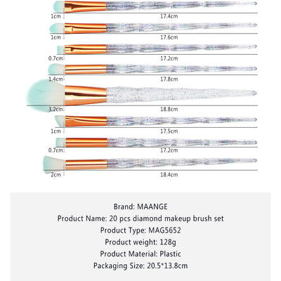 Set de 20 Brochas de Maquillaje Diamante Premium - Image 2