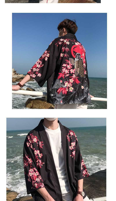 Cardigan Suelto de Protección Solar con Mangas 3/4 para Hombre - Image 16