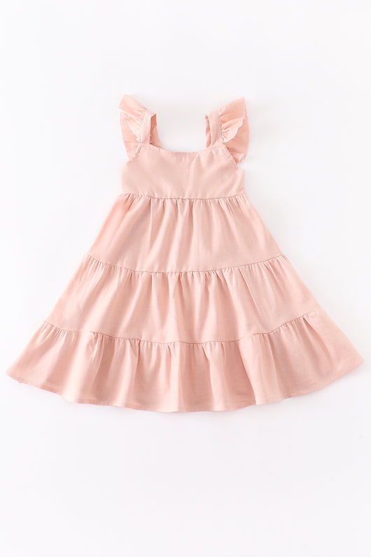 Vestido Infantil Niña Color Sólido Largo Rodilla - Image 10