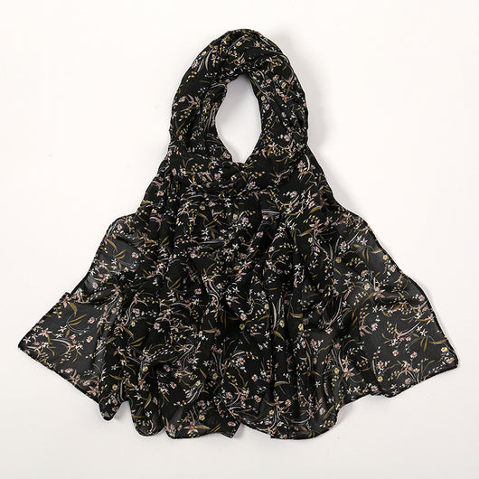 Pañuelo Ligero de Gasa Estampado Floral para Primavera y Verano - Image 35