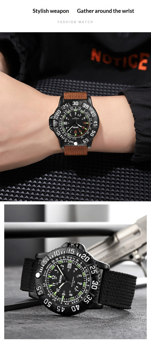 Reloj de Cuarzo Luminoso para Hombre con Calendario y Correa de Nylon - Image 18