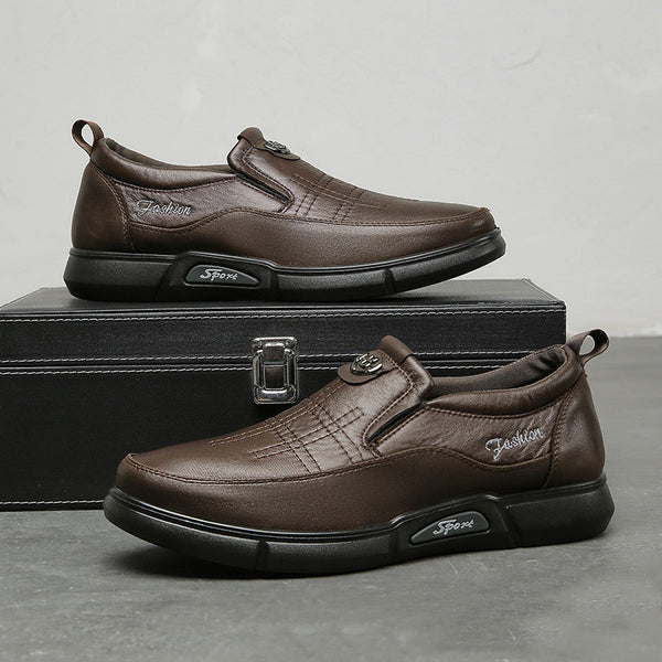 Zapatos de Cuero para Hombre con Suela Blanda - Comodidad para Adultos Mayores