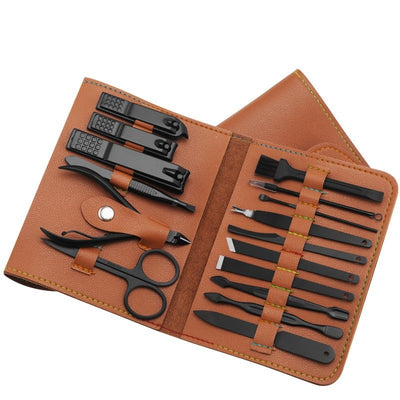 Kit Completo de 16 Herramientas de Manicura en Acero Inoxidable con Estuche PU - Image 18