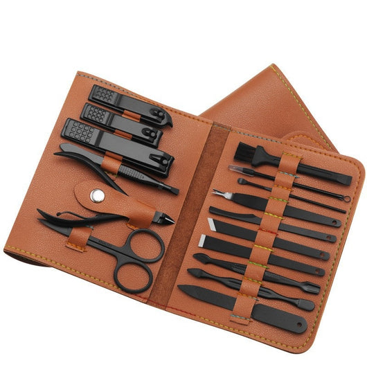 Kit Completo de 16 Herramientas de Manicura en Acero Inoxidable con Estuche PU - Image 18