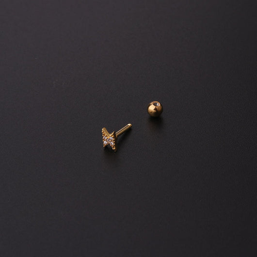 Aretes de Circón Facetado con Piercing - Image 7